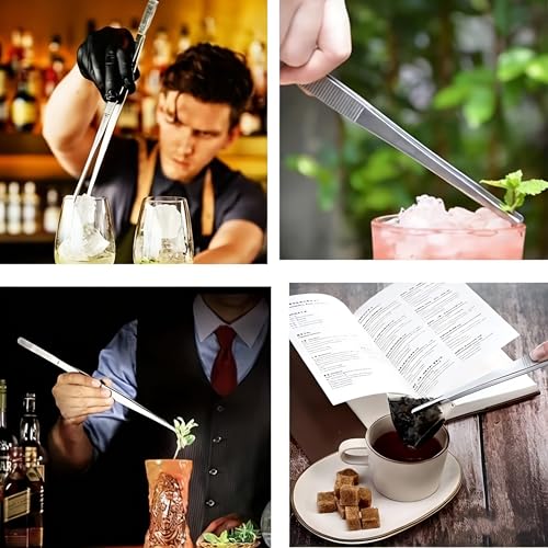 10Inch Fine-Tip Kitchen Tweezers Tongs – Extra-Long Stainless Steel Cooking Tweezers Dishwasher Safe for Grilling, Baking & Food Prep (10In Straight BBQ Tongs) - color: 10In Straight BBQ Tongs