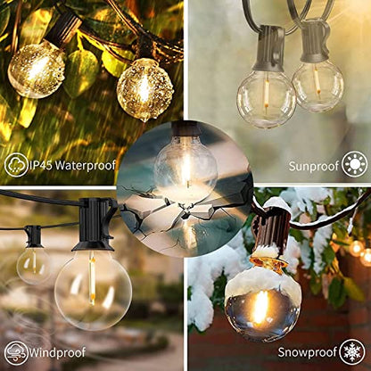 Svater Outdoor String Lights LED 60 FT G40 Patio Globe Light Waterproof - size: 60FT