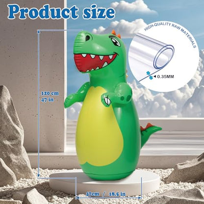 Inflatable Dino Punching Bag for Kids- Durable Bop Bag Toy for Kid with Instant Bounce Back, Dinosaur Toys for Kids 3-5, 5-7, Great for Boys and Girls (47” Tall)
