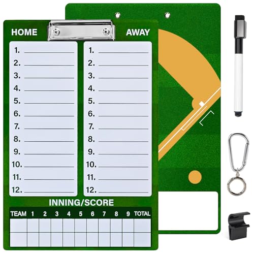 Baseball Lineup Board, Double-Sided Magnetic Coaching Clipboard | Includes dry erase marker for quick adjustments, player organization, and strategy planning during games and practices - style: BaseballBoard-Small