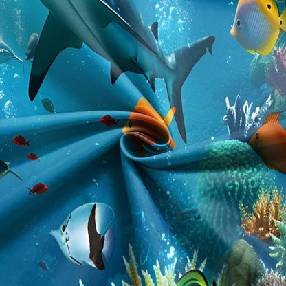 7x5FT Under The Sea Backdrop Ocean Underwater World Aquarium Coral Tropical Ornamental Fish Background for Baby Shower Birthday Party Decorations Vinyl