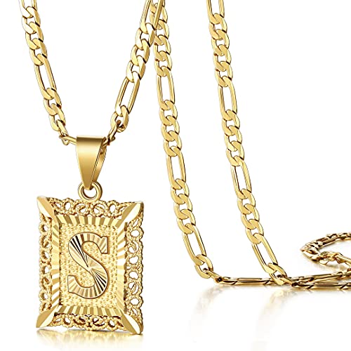 KissYan Initial Necklaces for Women Men - color: 1-Gold, style: S