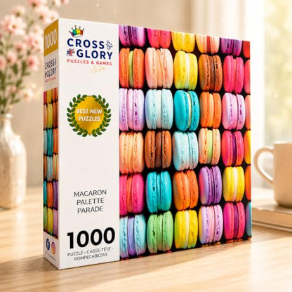 Cross & Glory - Macaron Palette Parade - 1000 Piece Jigsaw Puzzle for Adults | Vibrant Colors | Satin Finish for Less Glare | 20x27 Inches