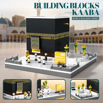 Mosque Kaaba of Mecca Building Blocks Sets Islamic Architecture Model Toys for Adults and Kids World Famous Landmark Building Kits Eid Gifts for Muslim 446PCS - style: Mosque Kaaba of Mecca