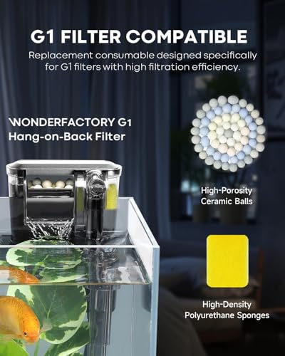 3 Gallon Small Fish Tank Glass Aquarium Set with 2 Pack G1 Filter Media Replacement