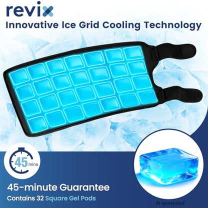 REVIX XXXL Knee Ice Pack Wrap Around Entire Knee, 45-Minute Long-Lasting Ice Pack for Knees with Ice Grid Gel Design, Cold Compress Therapy for Meniscus Tear, ACL (20"×10.7") - style: 1 Pack