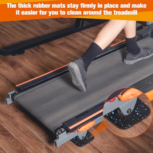 4Pcs Treadmill Mats, Coolrunner High Density Equipment Pads Noise Reduction | For Floor Protection, Washing Machine Pads, Anti Vibration Rubber mats for Stationery Bike, Rowing Machine, Home Gym Station