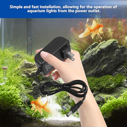 UPKOCH Led Power Adapter 12V 1A Ac to Dc Switching Power Supply for Aquarium Fish Tank Light with Us Plug Compact 2.75X1.57X0.78In Replacement Cord for Aquarium Led Lighting
