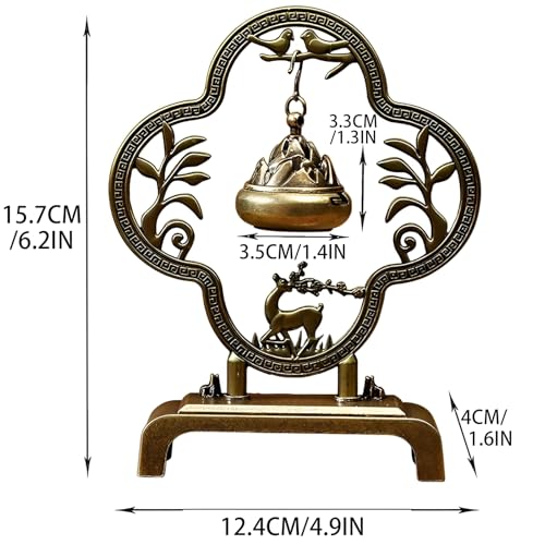 Deer Incense Holder, Incense Holder for Sticks | Mini Hanging Thurible Incense Burner Rack,Insence Stick Holder,Bronze Colored,1 Piece