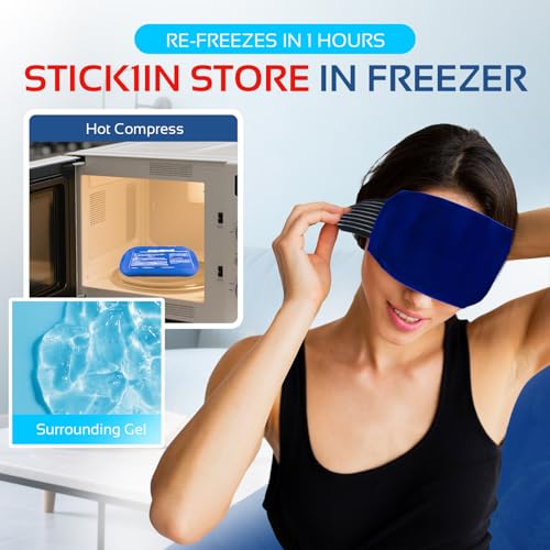 Ice Packs for Injuries Reusable (3-Piece Set) – Hot and Cold Ice Packs for Knee, Reusable Gel Wraps Support, Adjustable Ice Pack Pain Relief for Shoulders, Back Joints Muscles, Knees, Arms and Legs - size: 3 Piece Set - Regular, style: Light Blue