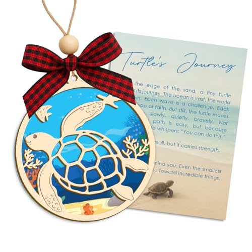 Sea Turtle Acrylic Suncatcher Ornament with Story Card, Sea Turtle Gifts for Women, Coastal Hanging Decor, Beach Lover Ornament, Inspirational Ocean Gift - color: Turtle
