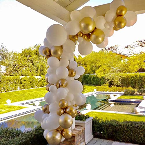 Voircoloria 130pcs Metallic Gold Balloons Arch Kit, 18 12 10 5 Inch - color: 05 Metallic Gold, size: 5/10/12/18 inch - 130pcs