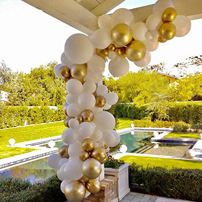 Voircoloria 130pcs Metallic Gold Balloons Arch Kit, 18 12 10 5 Inch - color: 05 Metallic Gold, size: 5/10/12/18 inch - 130pcs