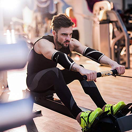 AEOLOS Compression Elbow Sleeves(Pair), 5mm Neoprene Elbow Barces for Weightlifting Powerlifting Tennis Golf and Basketball (Small, Black) - size: Small