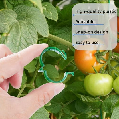 CIQIYO® 200 Pcs Plant Support Clips,Plastic Clips for Securing Plants,Tomato Vine Clips,Plant Fixing Clips,Garden Clips for Climbing Plants,Grape and Vine Vegetables (200, White) - color: White