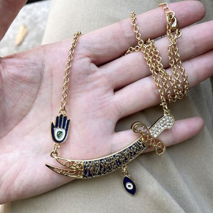 Islam Car Hanging Muslim Turkish Evil Eye Imam Ali Sword Hamsa Hand of Fatima car Pendant