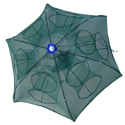 6/8/10/12 Holes Umbrella Fishing Net Cage Shrimp Fish Trap Foldable Fishing Baits Trap Crawfishes Trap Cast Net Cage - size: 12 holes