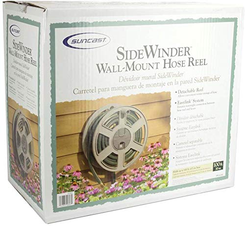 Suncast SWA100 100 Ft. Wall Mount Garden/Yard Hose Reel Side Winder (2 Pack) - size: 2 Pack
