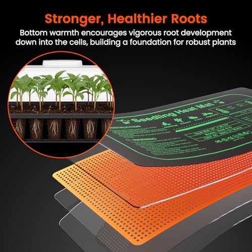 SOLIGT 3 Set 60-Cell Seed Starter Kit with Domes, Cell Trays and Heat Mats | Cloning, Propagation and Germination Station - size: 3 SET
