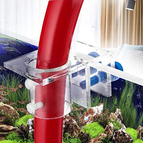 2 PCS Acrylic Aquarium Pipe Clip Clamp Holder, Transparent Acrylic Water Tube Soft Pipe Fixture for Fish Tank Aquarium Holding Doing Pump Soft Hose (Single Hole) - size: Single Hole