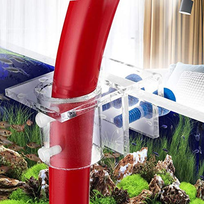 2 PCS Acrylic Aquarium Pipe Clip Clamp Holder, Transparent Acrylic Water Tube Soft Pipe Fixture for Fish Tank Aquarium Holding Doing Pump Soft Hose (Single Hole) - size: Single Hole