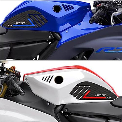 for YZF-R7 YZF R7 YZFR7 2021 2022Motorcycle Anti Slip Fuel Oil Tank Pad Side Knee Grip Decals Protector Pads Stickers Motorcycle Accessories (Blue)