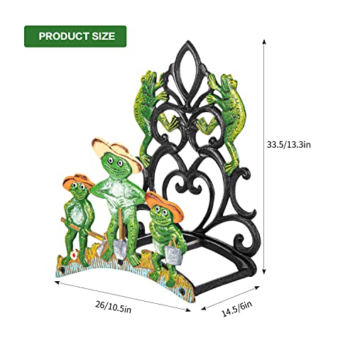 Sungmor Cast Iron Wall Mounted Garden Hose Holder - Five Frogs Rack | Large Capacity & Heavy Duty Cast Iron Water Hose Holder for Outside,Watering Hose Metal Stand Sturdy Pipe Hanger - color: Shape D-frog