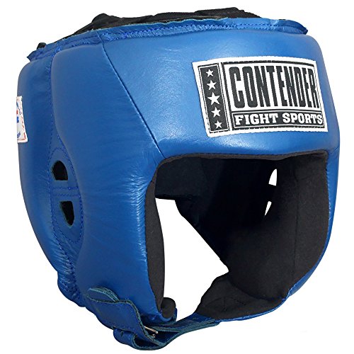 Contender Fight Sports Competition Boxing Headgear without Cheeks - color: Blue, size: Medium