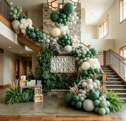 Pastel Green Balloon Garland Kit Different Sizes Double Stuffed Balloons Latex Sage Balloon Jungle Green Arch For Birthday Safari Baby Shower Gender Reveal Bridal Boho Party - color: Doubled Sage Green