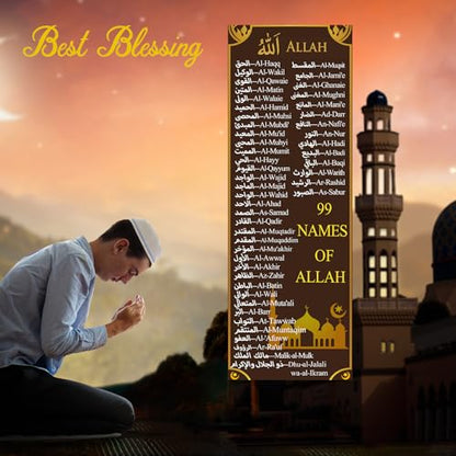 100 Packs 99 Names of Allah Bookmark Arabic English Islamic Bookmarks Reflecting on The Names of Allah Ramadan Eid Gifts Bulk Quran Muslim Islamic Arabic Gifts for Women Men Quran Learning