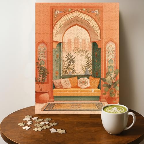 Islamic Muslim Mosque Space Islam Jigsaw Puzzle - 500 Pieces Wooden Puzzle for Adults, Wall Art Gift, Finished Size: 20 x 15 Inch - color: Islamic Muslim Mosque Space - 500 Pieces