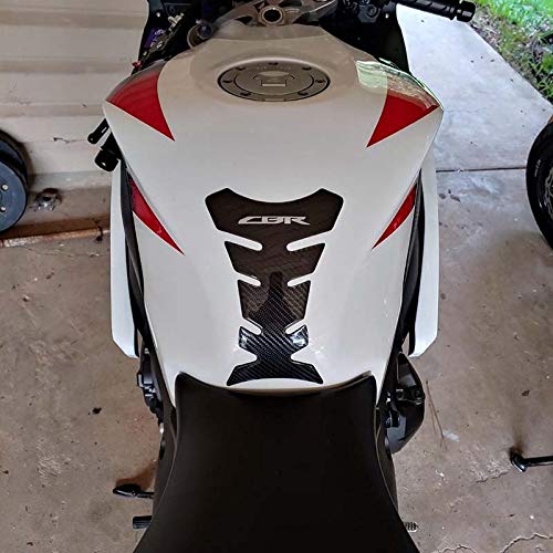 Carbon Fiber Motorcycle Tank Pad Gas Oil Fuel Tank Pad Protector for CBR600 1000 954 929 900 RR, CBR250 300 500 R, Black