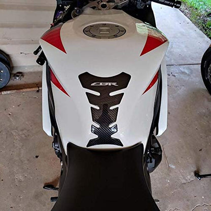 Carbon Fiber Motorcycle Tank Pad Gas Oil Fuel Tank Pad Protector for CBR600 1000 954 929 900 RR, CBR250 300 500 R, Black