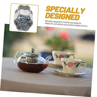PRETYZOOM Tea Ceremony Lid Rack Glass Bowl Holder for Decorative Teapot Tea Kettle Lid Stand
