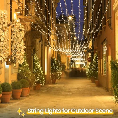 4 Pack 400 LED Battery Operated String Lights, 8 Modes Twinkle Fairy Lights - color: Warm White, size: 4PK(100LED)