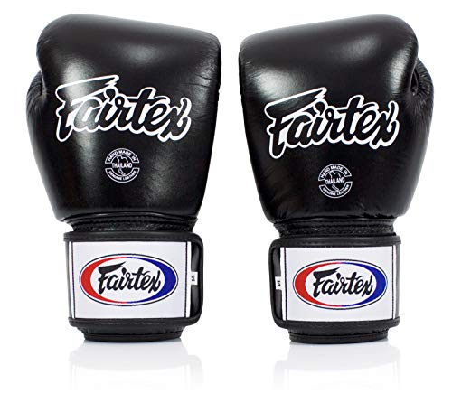 Fairtex BGV1BR Breathable Boxing Gloves, Lightweight Shock Absorbent Gear - color: Black, size: 14 oz