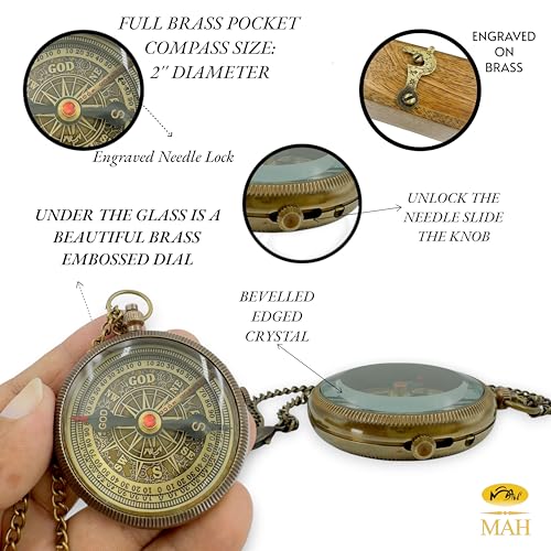Bible Verse Brass Compass – “Be Strong and Courageous” (Joshua 1:9) | Christian Gift for Graduation, Baptism, Confirmation – Religious Keepsake for Boys, Girls, Teens, Men, Pastors & Church Events - style: Be Strong – Edition 2