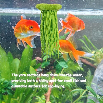 1 PCS Fish Spawning Mops, Fish Breeding Grass Mops, Floating Fish Spawn Breeding Mop for Fish Tank (Green)
