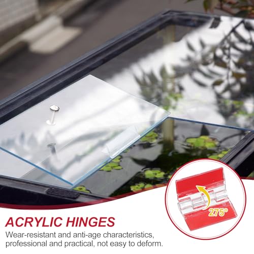 MECCANIXITY Small Acrylic Hinges Plastic Self-Adhesive Clear Hinge 35 x 30mm Continuous Piano Folding Hinges for Aquarium Lid Crafts Display Stand Pack of 8 Transparent - size: 35 x 30mm