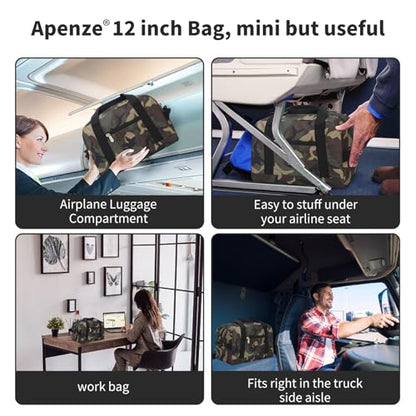 Apenze Small Gym Bag Carry On Bag - 12 in Mini Duffle Bag Lightweight for Overnight Travel(Camouflage) - color: Camouflage, size: 12inch