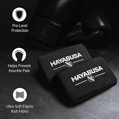 Hayabusa Boxing Knuckle Guards - color: Black, size: Large-X-Large