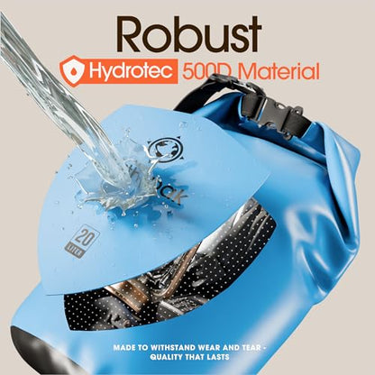 Earth Pak Waterproof Dry Bag - Roll Top Waterproof Backpack Sack Keeps Gear Dry for Kayak with Waterproof Phone Case - color: Light Blue, size: 10L