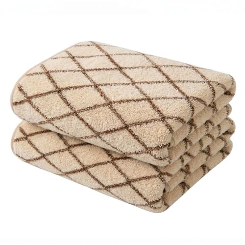 2-Pack Microfiber Bath Towels (27x54 Inches) - Ultra Soft & Quick Dry, 3X Absorbency, Lightweight for Gym, Yoga, Travel & Spa - Perfect for Home, Fitness & Post-Workout - color: Grid Cardigan, size: 27*54 inches