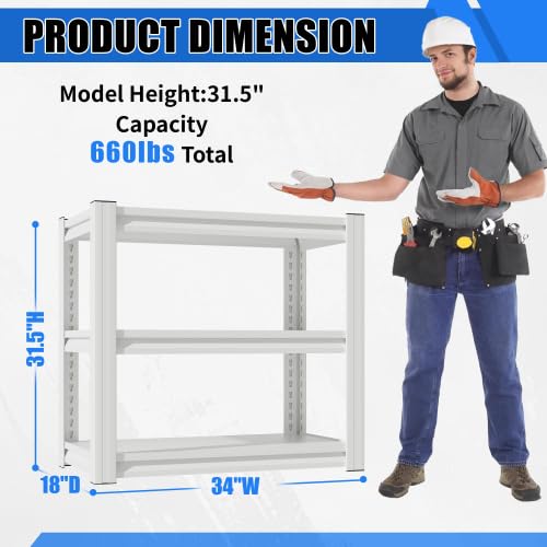 20-30 Gallon Fish Tank Stand - Metal Aquarium Stand, 34 "W x 18 "D x 31" H Adjustable Heavy Duty Reptile Tank Stand, Adjustable 3-Tier Fish Tank Rack Shelf for Home Office, Tank Not Included - color: White, size: 34 "W x 18 "D x 31"H