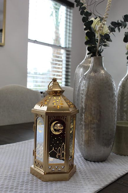 Ramadan Lantern Allahuma Balighna Premium Quality - Tabletop Decorative Mirrored Light Bright Lightning for Home Decorations Muslim New Year Festivals, Celebrations, Parties