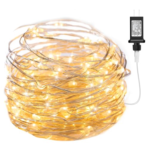 Minetom Fairy Lights Plug in, 33Ft 100LEDs String Lights for Bedroom - color: Warm White, size: 100 LEDs
