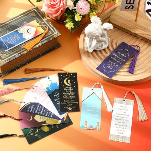Resurhang 30 Pcs Eid Tassel Bookmarks Multicolor Islamic Quran Bookmarks, Ramadan Eid Gifts Bulk, Muslim Islamic Gift Party Favors for Quran, Books, and Planners