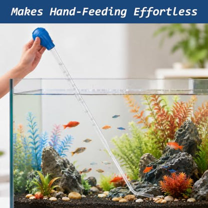 Extra Long Turkey Baster for Aquarium - 27.7In 50ml | Large Turkey Baster Syringe Fish Tank Siphon Water Changer Siphon for Fish Tank Cleaning Aquarium Waste Remover Tools (Blue)
