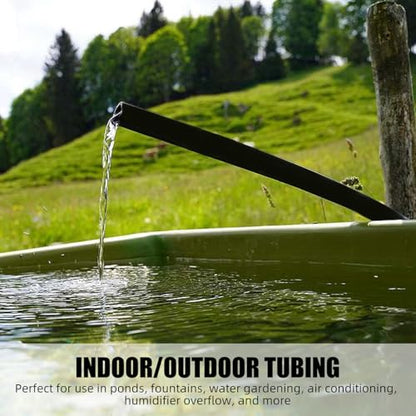 1" ID x 1-1/4" OD - 25 ft Black Vinyl Tubing Flexible PVC Tube Hybrid Hose Transfer Water Fuel Gas for Pond Fountain Garden Waterfall, Durable and Safe, with 4 Hose Clamps. - size: 1" ID - 25FT