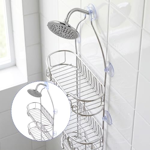 6 PCS Suction Cups for Shower Caddy with 3 Pieces Rubber Rings, Bathroom Shower Caddy Connectors Sucker, Easy to Attach, Heavy Strength Clear Replacement Showers Suction Cups for Bathroom Decor